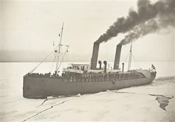 (RUSSIA--SIBERIA) An album with 84 photographs documenting the reconstruction of two ships at Lake Baikal to continue the Trans-Siberia